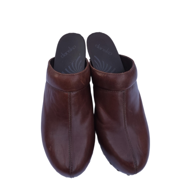 Dansko Rae Brown Leather Studded Heel Clog Mules - Size 41 - Picture 8 of 16